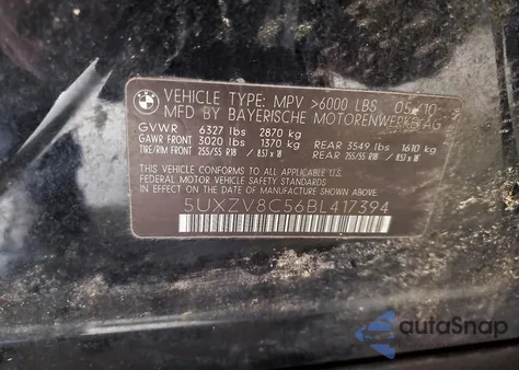 2011 BMW X5 xDrive50I из США, поврежденный, VIN 5UXZV8C56BL417394